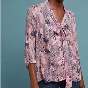 Anthropologie 52 Conversations Floral Top Button 19 of 52 size 12